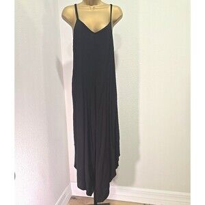 Ivy Street  Baggy Loose Jumpsuit Med Black Sleeveless Lagenlook Indie Minimalist